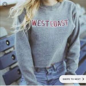 Brandy Melville WEST COAST Patch crop Sweatshirt!